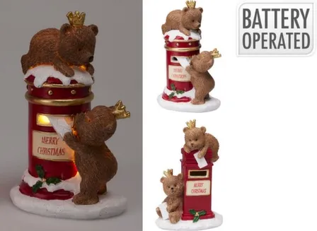 Купить Декорация Медведи на почтовом ящике 11,1x7,7x16 см, с подсветкой, в ассортименте, Koopman в интернет-магазине Akvilon.kz