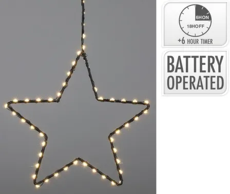 Купить Светильник Звезда, 52 led-лампы, диаметр 20 см, с функцией таймера, Koopman в интернет-магазине Akvilon.kz