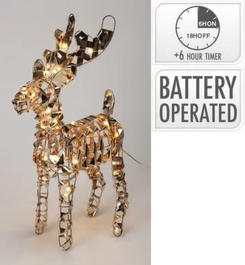 Купить Светильник декоративный Олень, 50 LED-ламп, 24x8x37 см, с функцией таймера, Koopman в интернет-магазине Akvilon.kz