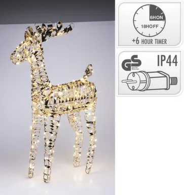 Купить Светильник декоративный Олень, 200 LED-ламп, 53x22x80 см, с таймером, адаптер IP44, Koopman в интернет-магазине Akvilon.kz