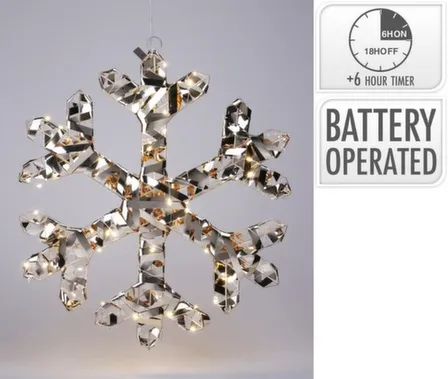 Купить Светильник Снежинка, 50 led-ламп, 50x3x50 см, с функцией таймера, Koopman в интернет-магазине Akvilon.kz