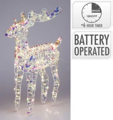 Купить Светильник декоративный Олень, 100 LED-ламп, 36x14x60 см, с функцией таймера, Koopman в интернет-магазине Akvilon.kz