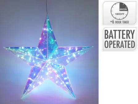 Купить Светильник декоративный Звезда, 40 LED-ламп, 52x14x51 см, с функцией таймера, Koopman в интернет-магазине Akvilon.kz