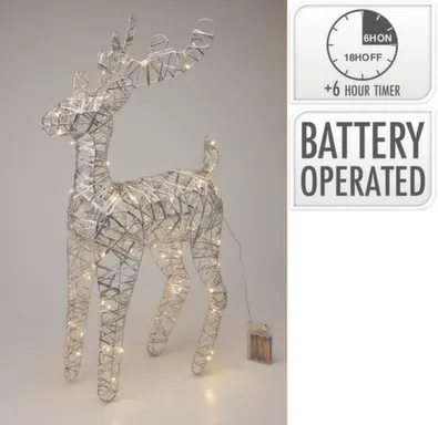 Купить Светильник Олень, 60 LED-ламп, 36x14x60 см, с функцией таймера, Koopman в интернет-магазине Akvilon.kz