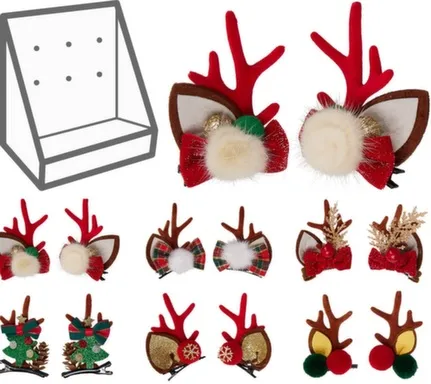 Купить Заколка для волос рождественский дизайн, 5x5x7,5 см, набор 2 шт, в ассортименте, Koopman в интернет-магазине Akvilon.kz