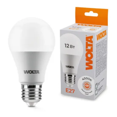 Купить Светодиодная лампа 25S60BL12E27 12Вт 4000К E27, Wolta в интернет-магазине Akvilon.kz