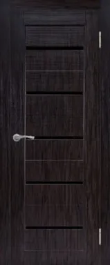 Купить Дверь межкомнатная FLOR Астра имитация стекла Лакобель черный Акация черная 800 Дубрава Сибирь в интернет-магазине Akvilon.kz