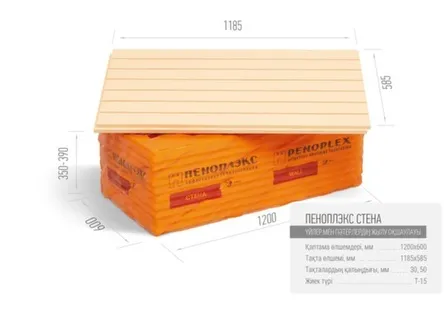 Купить Экструзионный пенополистирол ПЕНОПЛЭКС СТЕНА® 50x585x1185 мм в интернет-магазине Akvilon.kz