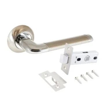 Купить Комплект ручек с защелкой ПОЛО мат.никель/хром Аллюр в интернет-магазине Akvilon.kz