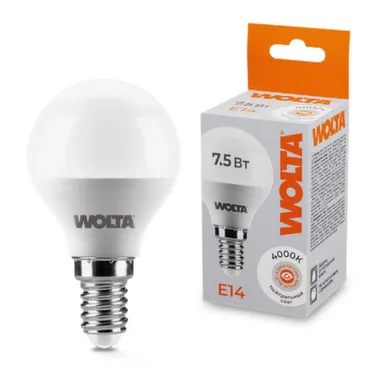 Купить Светодиодная лампа 25S45GL7,5E14 7,5Вт 4000K E14, Wolta в интернет-магазине Akvilon.kz