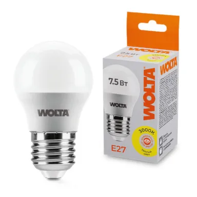 Купить Светодиодная лампа 25Y45GL7,5E27 7,5Вт 3000K E27, Wolta в интернет-магазине Akvilon.kz
