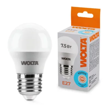 Купить Светодиодная лампа 25W45GL7,5E27 7,5Вт 6500K E27, Wolta в интернет-магазине Akvilon.kz