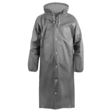 Купить Дождевик-плащ EVA, серый, на кнопках, рукава на резинках, 110 мк, Komfi/50 в интернет-магазине Akvilon.kz