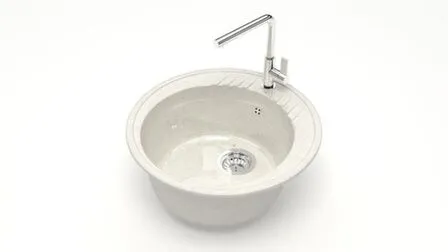 Купить Мойка кварцевая глянцевая Лексия без сифона, BERGG lab Хлопок в интернет-магазине Akvilon.kz