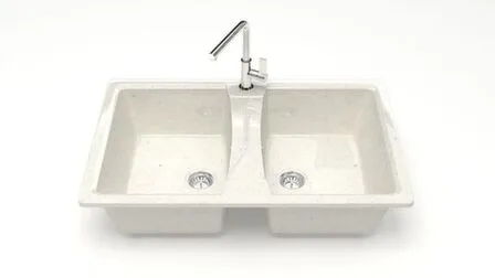 Купить Мойка кварцевая глянцевая Голди без сифона, BERGG lab Хлопок в интернет-магазине Akvilon.kz