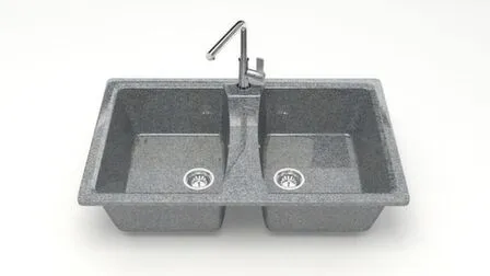 Купить Мойка кварцевая глянцевая Голди без сифона, BERGG lab Темно-серый в интернет-магазине Akvilon.kz