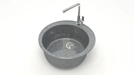 Купить Мойка кварцевая глянцевая Браун без сифона, BERGG lab Темно-серый в интернет-магазине Akvilon.kz