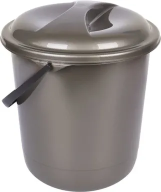 Купить Ведро с крышкой Rock'n'Roll, 12 л, антрацит, Spin&Clean в интернет-магазине Akvilon.kz