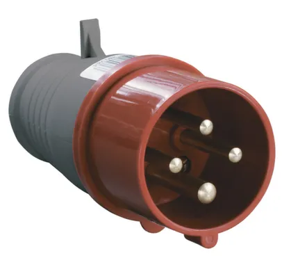 Купить Вилка кабельная прямая, переносная 3Р+РЕ, 3 фазы, в интернет-магазине Akvilon.kz