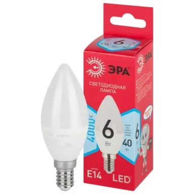 Купить Лампочка светодиодная RED LINE LED B35-6W-840-E14 R E14 / Е14 6 Вт, Эра в интернет-магазине Akvilon.kz
