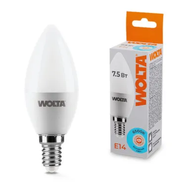 Купить Светодиодная лампа 25WC7,5E14 7,5Вт 6500K E14, Wolta в интернет-магазине Akvilon.kz