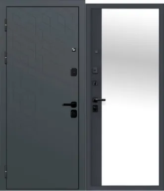 Купить Дверь металлическая 9см КОНЦЕПТ Сатин графит зеркало Феррони Левое 960 в интернет-магазине Akvilon.kz