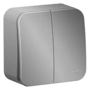 Купить Алюминий выключатель 2- клав. 10А Blanca в интернет-магазине Akvilon.kz