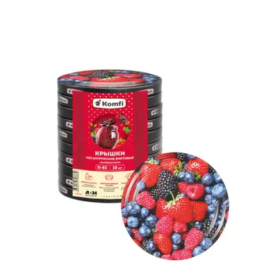 Купить Крышки винтовые/твист-офф d=82 мм, 10 шт/уп., mix дизайнов «Калейдоскоп», Komfi в интернет-магазине Akvilon.kz