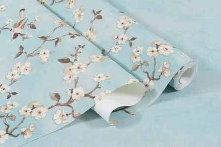 Купить Обои виниловые на флизелиновой основе Вербена, мотив, голубой, 1,06x10 м, Артекс в интернет-магазине Akvilon.kz