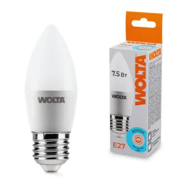 Купить Светодиодная лампа 25WC7,5E27 7,5Вт 6500K E27, Wolta в интернет-магазине Akvilon.kz