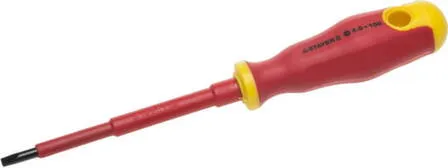 Купить Отвертка прямая с магнитным наконечником, SL 4x100 мм, диэлектрическая до1000В, STAYER в интернет-магазине Akvilon.kz