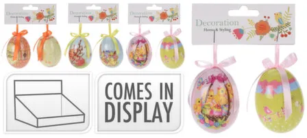 Купить Подвесная декорация Пасхальное яйцо, 4,5x4,5x6,5 см, набор 2 шт, в ассортименте, Koopman в интернет-магазине Akvilon.kz