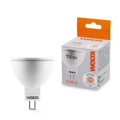 Купить Светодиодная лампа 25SMR16-220-7,5GU5,3 7,5Вт 4000K GU5,3, Wolta в интернет-магазине Akvilon.kz