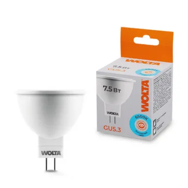 Купить Светодиодная лампа 25WMR16-220-7,5GU5,3 7,5Вт 6500K GU5,3, Wolta в интернет-магазине Akvilon.kz