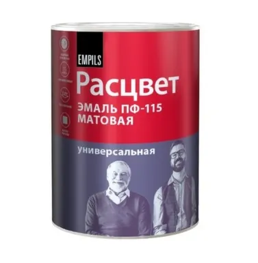 Купить Эмаль ПФ-115 белая матовая 0,9 кг, Расцвет в интернет-магазине Akvilon.kz