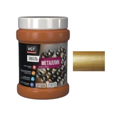 Купить Эмаль VGT акриловая металлик универсальная 0,23 кг Золото металлик в интернет-магазине Akvilon.kz