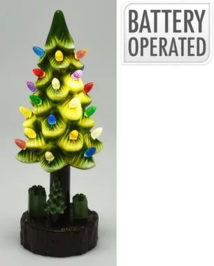 Купить Декорация Ель, с подсветкой, 11x11x30 см, Koopman в интернет-магазине Akvilon.kz