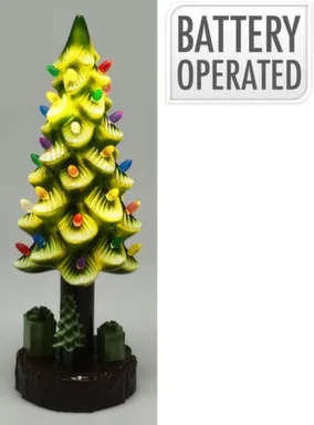 Купить Декорация Ель, с подсветкой, 13x13x40 см, Koopman в интернет-магазине Akvilon.kz