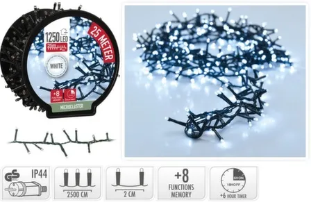 Купить Гирлянда электрическая 1250 led-ламп, длина 2500 см, 220-240 В, адаптер IP44 с контролером и таймером, Koopman в интернет-магазине Akvilon.kz