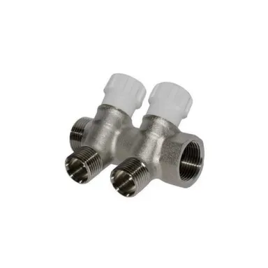 Купить Коллектор с регулировочными вентилями 3/4" х 2 вых. 1/2" НР Aqualink в интернет-магазине Akvilon.kz