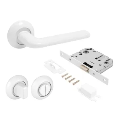 Купить Комплект ручек с защ. и фикс. ПОЛО мат.белый Аллюр в интернет-магазине Akvilon.kz