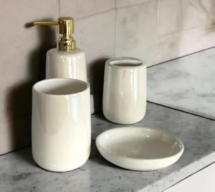 Купить Набор для ванной керамический 4в1 белый,ALROSSA в интернет-магазине Akvilon.kz