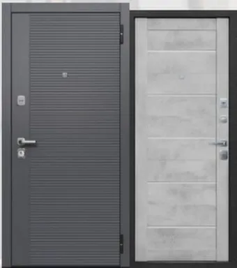 Купить Дверь металлическая 7,5см Бостон (сатин графит) Бетон снежный Феррони Левое в интернет-магазине Akvilon.kz