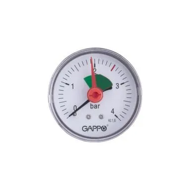 Манометр 0-10 бар, 1/4", аксиальное подключение Gappo в интернет-магазине Akvilon.kz