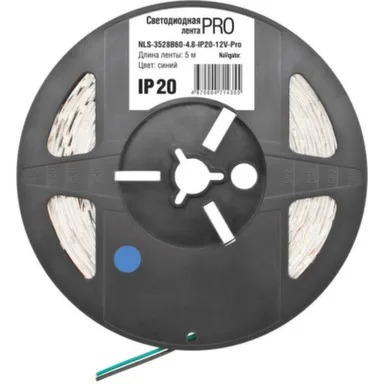 Купить Светодиодная лента синяя SMD3528 4,8Вт/м IP20 12В (бухта 5 м) Navigator в интернет-магазине Akvilon.kz