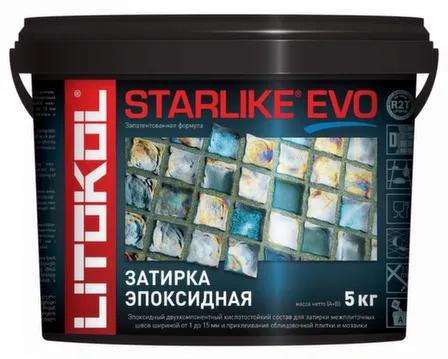 Купить Затирка эпоксидная Starlike EVO, Bianco Assoluto белая, 5 кг, LITOCHROM в интернет-магазине Akvilon.kz