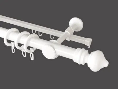 Купить Карниз Стандарт двухрядный пластик d28мм 240см белый, Delfa в интернет-магазине Akvilon.kz