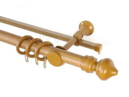 Купить Карниз Стандарт двухрядный пластик d28мм 160см светлый дуб, Delfa в интернет-магазине Akvilon.kz