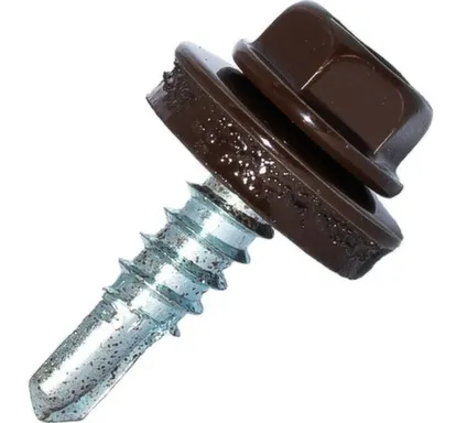 Купить Саморез кровельный 4,8x25 мм сверло 7 мм №3, Цинк, RAL 8017, Hardwex в интернет-магазине Akvilon.kz