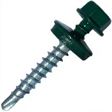Купить Саморез кровельный 4,8x35 мм сверло 5 мм №1, Цинк, RAL 6005, Hardwex в интернет-магазине Akvilon.kz